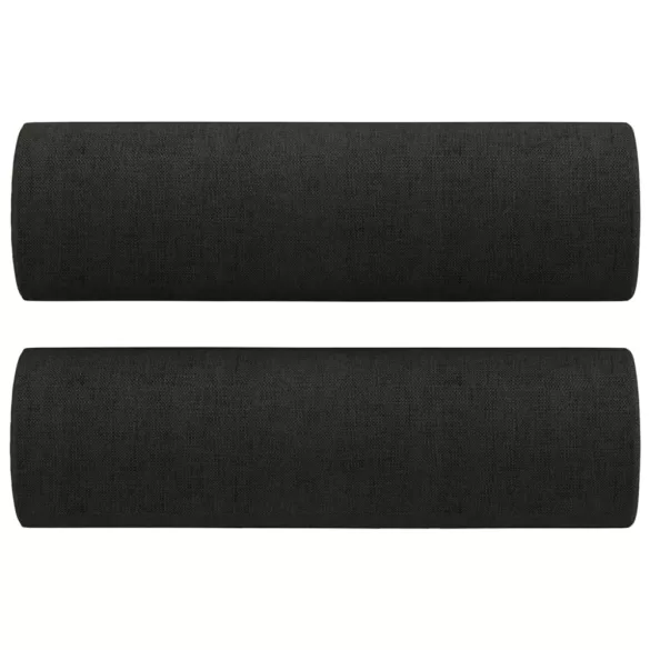 3 részes fekete szövet ülőgarnitúra párnákkal