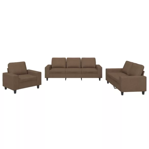 3 részes barna szövet ülőgarnitúra