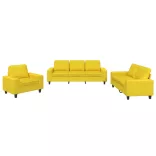 3 részes világossárga szövet ülőgarnitúra