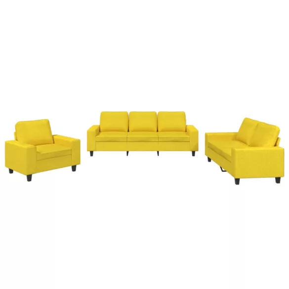 3 részes világossárga szövet ülőgarnitúra