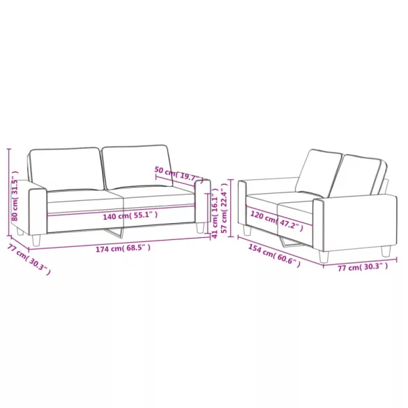2 részes sötétszürke szövet ülőgarnitúra