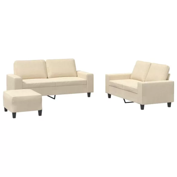 3 részes krémszínű szövet ülőgarnitúra