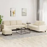 3 részes krémszínű szövet ülőgarnitúra