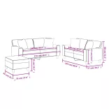 3 részes fekete műbőr ülőgarnitúra párnákkal