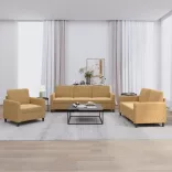 3 részes barna bársony ülőgarnitúra