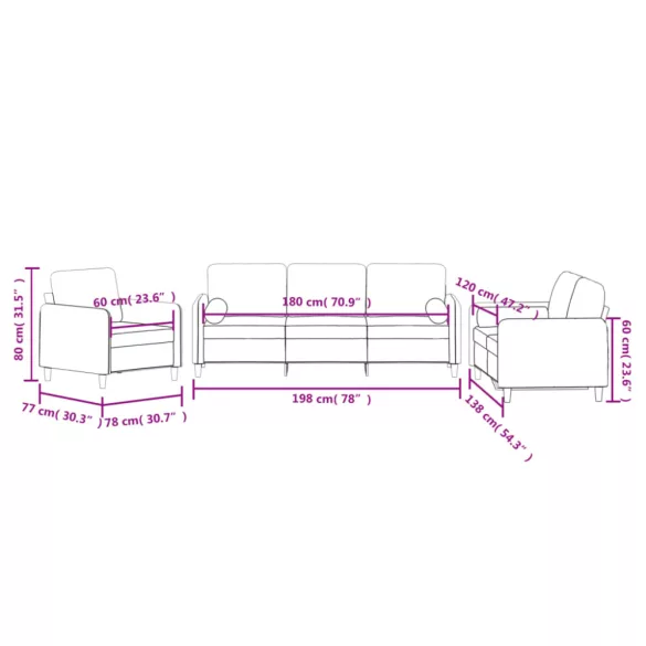 3 részes sötétszürke bársony ülőgarnitúra párnákkal