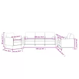 3 részes barna bársony ülőgarnitúra párnákkal