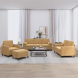 4 részes barna bársony ülőgarnitúra párnákkal