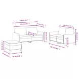 3 részes sötétszürke bársony ülőgarnitúra