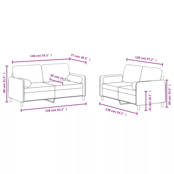 2 részes sötétzöld bársony ülőgarnitúra párnákkal