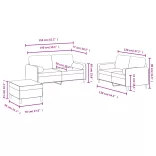 3 részes sötétszürke bársony ülőgarnitúra párnákkal