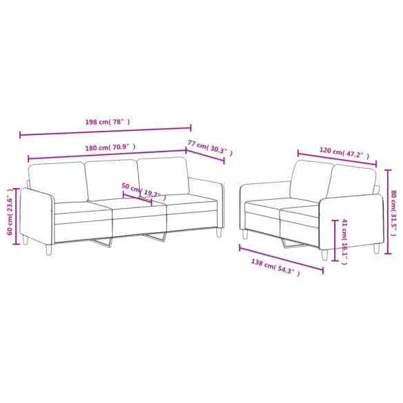 2 részes sárga bársony ülőgarnitúra