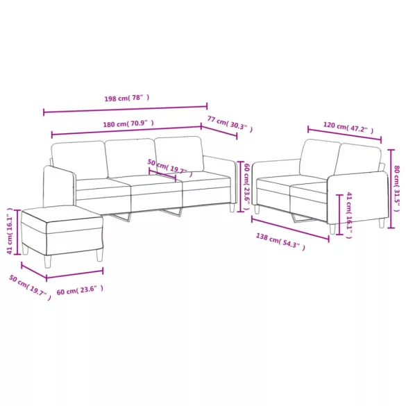 3 részes sötétzöld bársony ülőgarnitúra