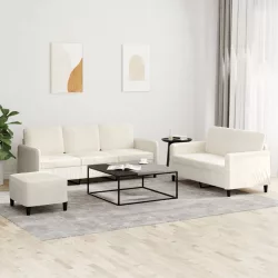 3 részes krém bársony ülőgarnitúra