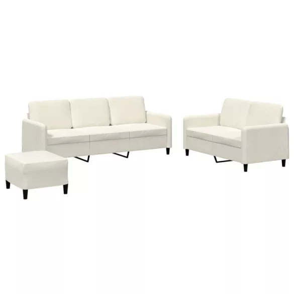 3 részes krém bársony ülőgarnitúra