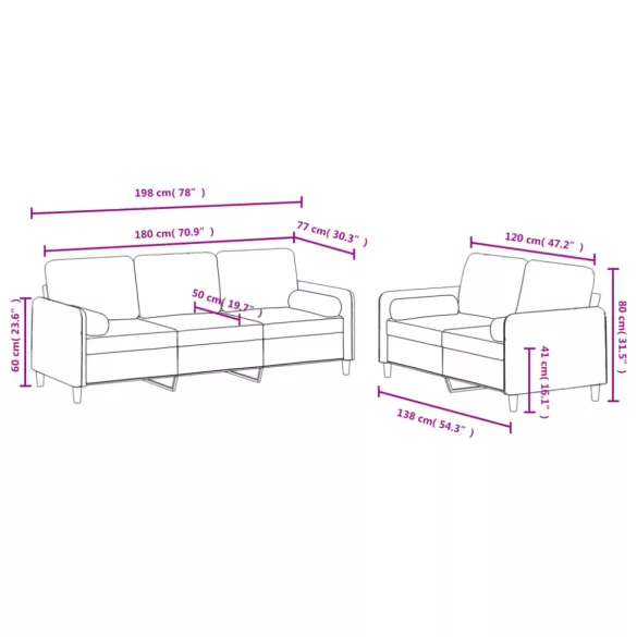 2 részes bordó bársony ülőgarnitúra párnákkal
