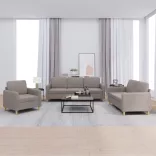 3 részes tópszínű szövet ülőgarnitúra párnákkal