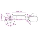 4 részes sötétszürke szövet ülőgarnitúra párnákkal