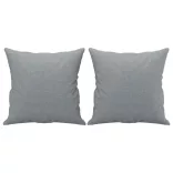 3 részes világosszürke szövet ülőgarnitúra párnákkal