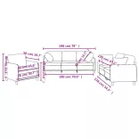 3 részes sötétszürke szövet ülőgarnitúra párnákkal