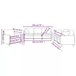 3 részes barna szövet ülőgarnitúra párnákkal