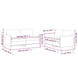 2 részes sötétszürke szövet ülőgarnitúra párnákkal