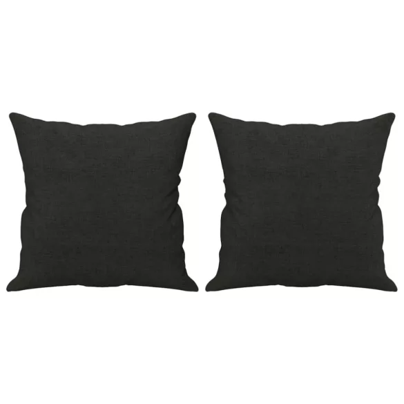 3 részes fekete szövet ülőgarnitúra párnákkal