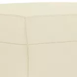 3 részes krémszínű műbőr ülőgarnitúra párnákkal