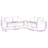 2 részes krémszínű műbőr ülőgarnitúra párnákkal