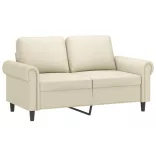 3 részes krémszínű műbőr ülőgarnitúra párnákkal