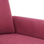 3 részes bordó bársony ülőgarnitúra párnákkal