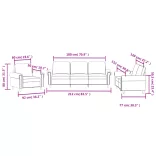 3 részes fekete bársony ülőgarnitúra párnákkal
