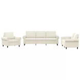 3 részes krém bársony ülőgarnitúra párnákkal