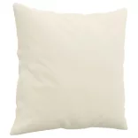 3 részes krémszínű bársony ülőgarnitúra párnákkal