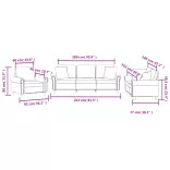3 részes krémszínű bársony ülőgarnitúra párnákkal