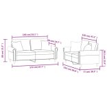 2 részes világosszürke bársony ülőgarnitúra párnákkal