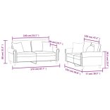 2 részes fekete bársony ülőgarnitúra párnákkal