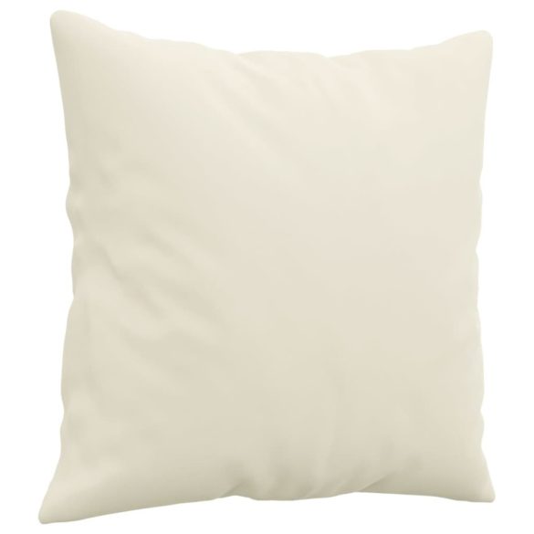 2 részes krémszínű bársony ülőgarnitúra párnákkal