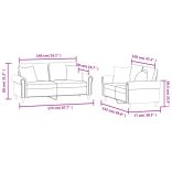 2 részes kék bársony ülőgarnitúra párnákkal