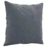 3 részes sötétszürke bársony ülőgarnitúra párnákkal