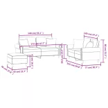 3 részes sárga bársony ülőgarnitúra párnákkal