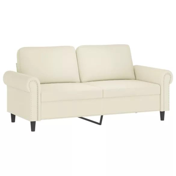 3 részes krémszínű bársony ülőgarnitúra párnákkal