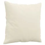 3 részes krémszínű bársony ülőgarnitúra párnákkal