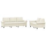 2 részes krém bársony ülőgarnitúra párnákkal