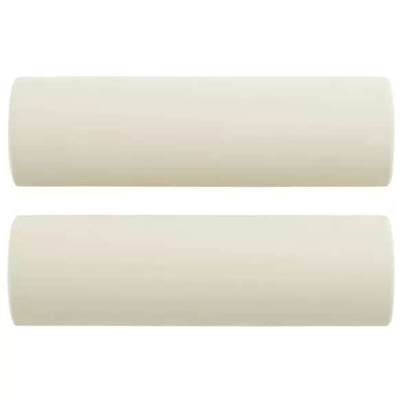 3 részes krémszínű bársony ülőgarnitúra párnákkal