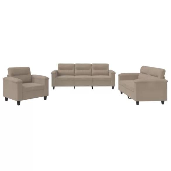 3 részes tópszínű mikroszálas szövet ülőgarnitúra párnákkal