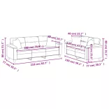 2 részes krémszínű mikroszálas szövet ülőgarnitúra párnával