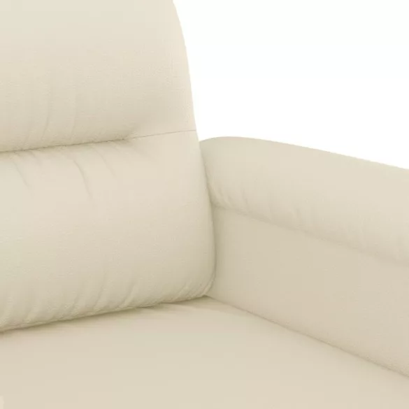 3 részes krémszínű műbőr ülőgarnitúra párnákkal