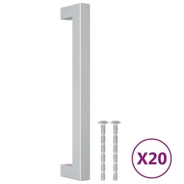 20 db ezüst rozsdamentes acél szekrényfogantyú 160 mm