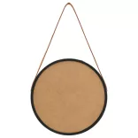 fekete fali tükör pánttal 40 cm